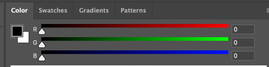Photoshop Black RGB Value 000