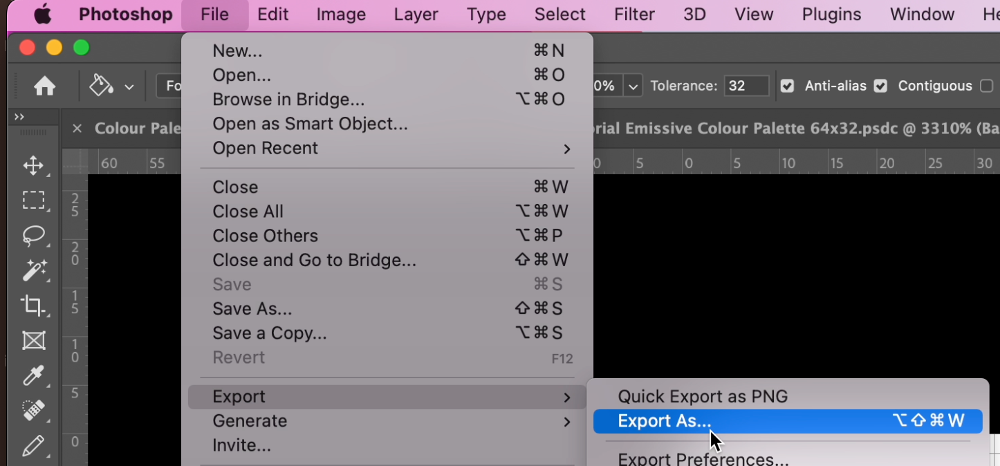 Photoshop Export As