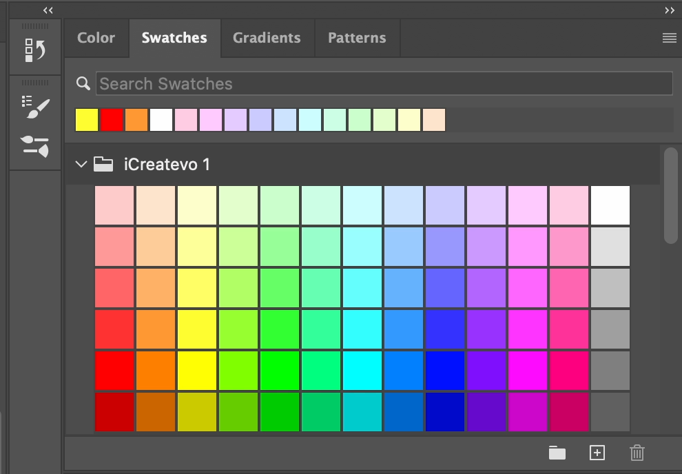 Photoshop iCreatevo Colour Palette Swatch Image