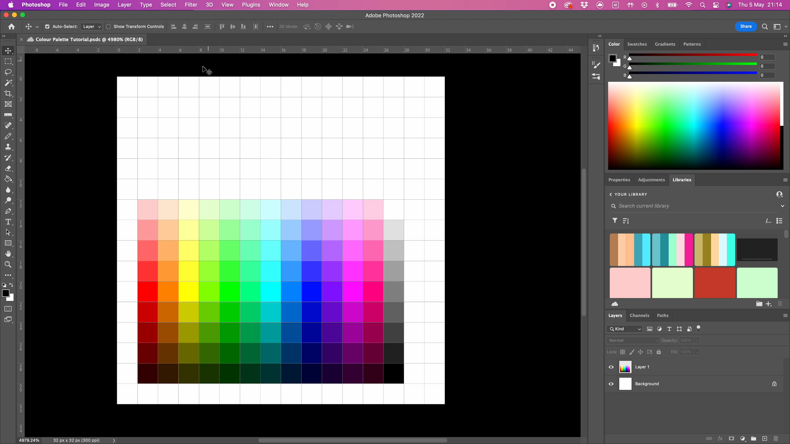 Photoshop Making The Colour Palette Full Image